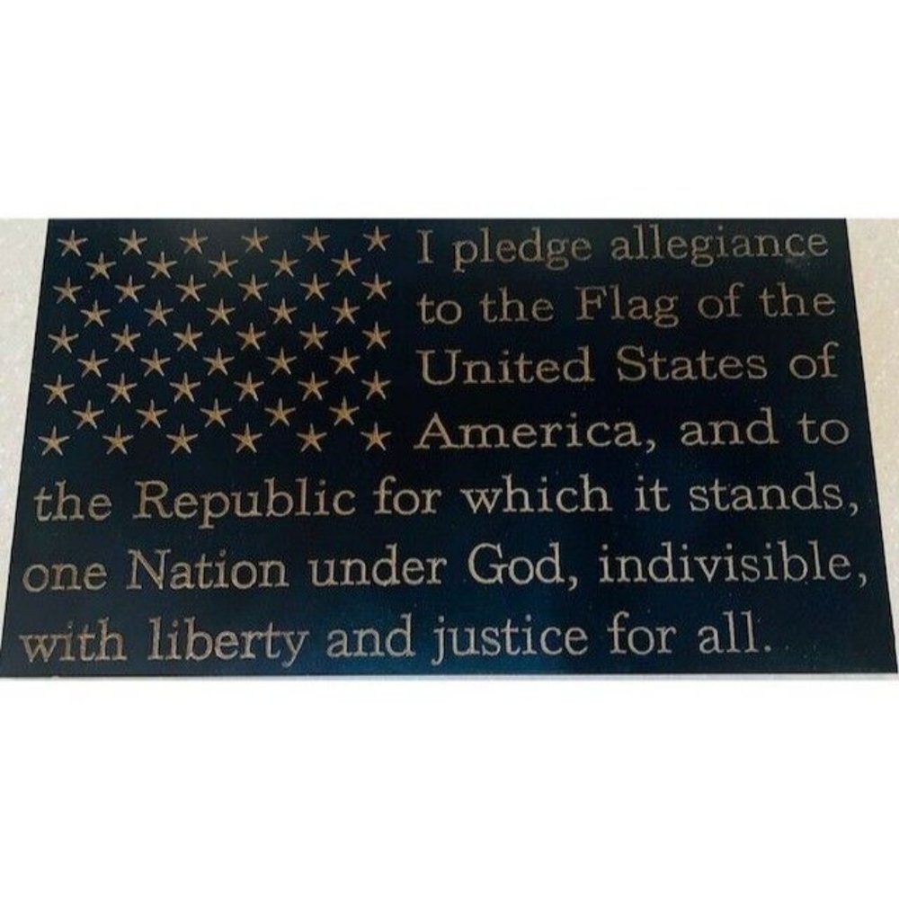 American Flag with The Pledge 18" x 11" sign